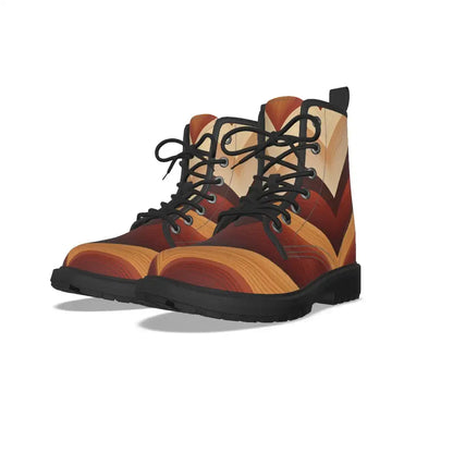 Brown Chevron Pattern Sohrt Boots