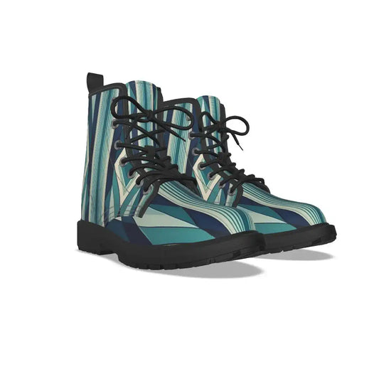 Cobalt Geometric Print Short Boots Yoycol