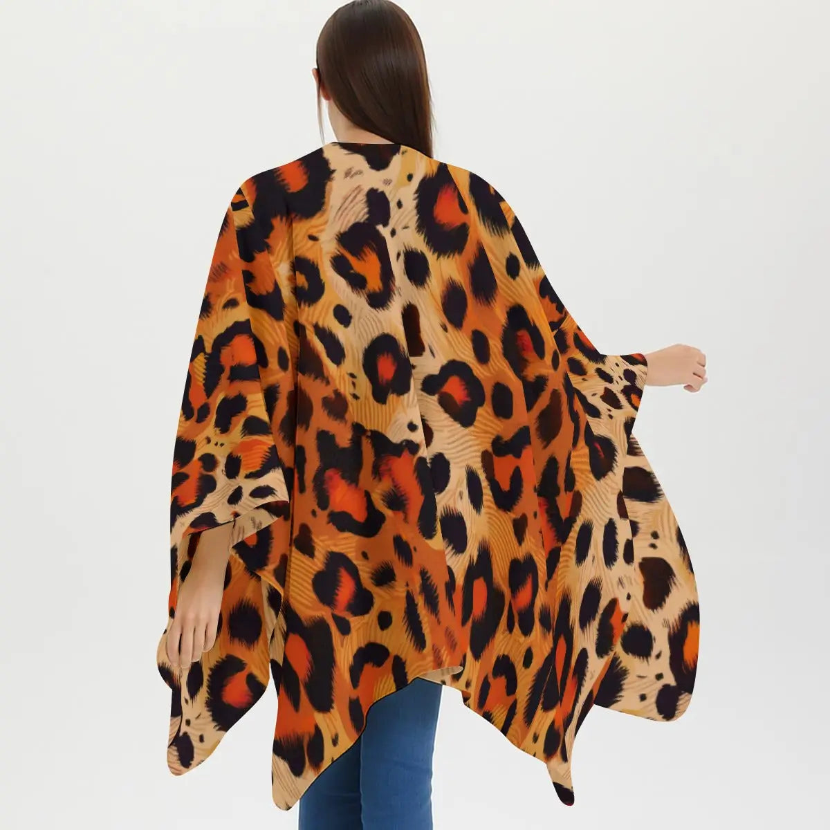 Leopard Print Soft Touch Poncho Yoycol