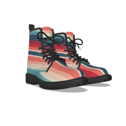 Stripe Printed Short Boots