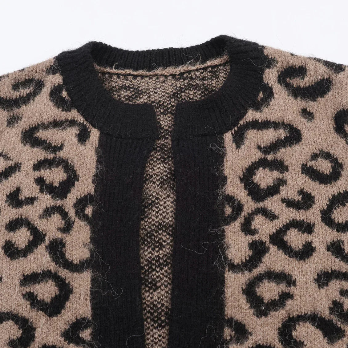 Animal pattern jacquard knitted jacket - London Look