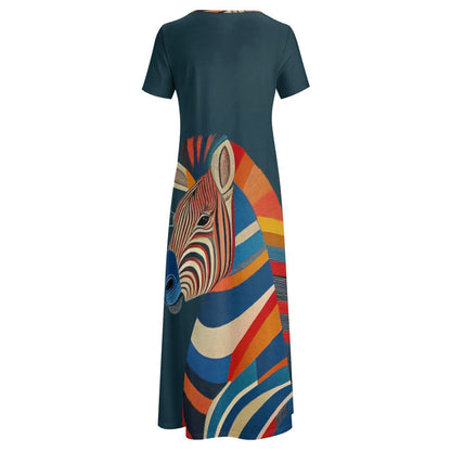 Funky Zebra Printed Dress Inkedjoy