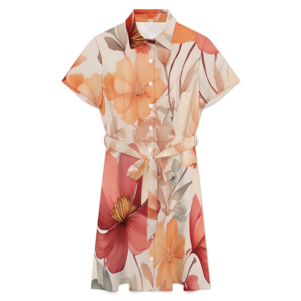 Short-sleeved collared dress
