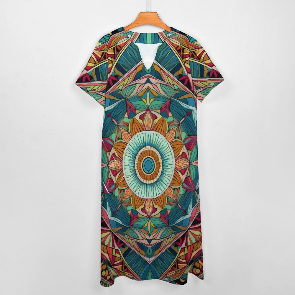 7-point sleeve dress Inkedjoy