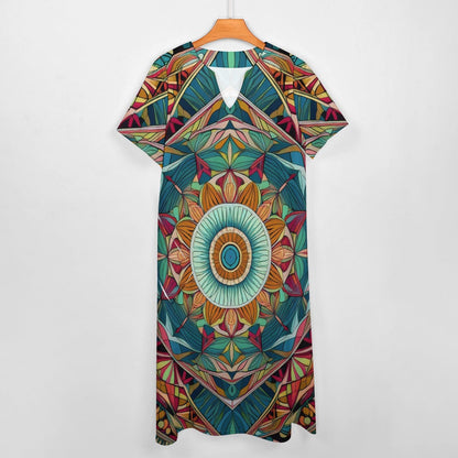 7-point sleeve dress Inkedjoy