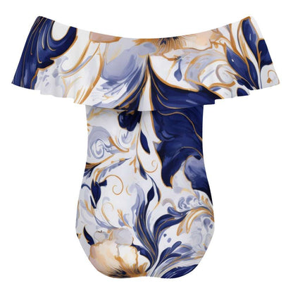 Off-Shoulder One-Piece Swimsuit Inkedjoy
