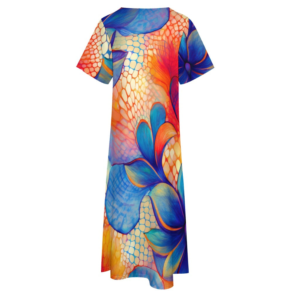 7-point sleeve dress Inkedjoy
