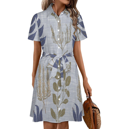 Short-sleeved collared dress