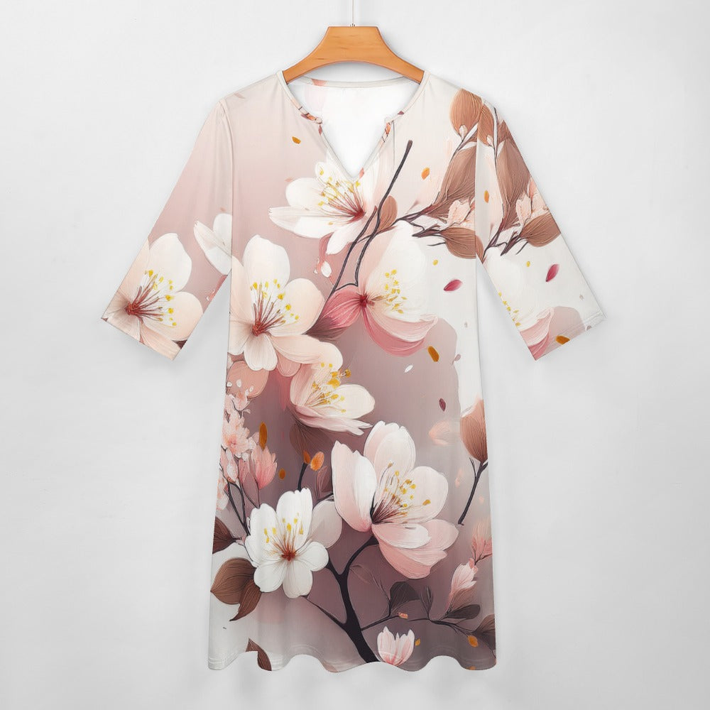 Flower Print Dress Inkedjoy