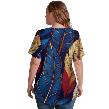 V Neck Short-sleeve Shirt Inkedjoy