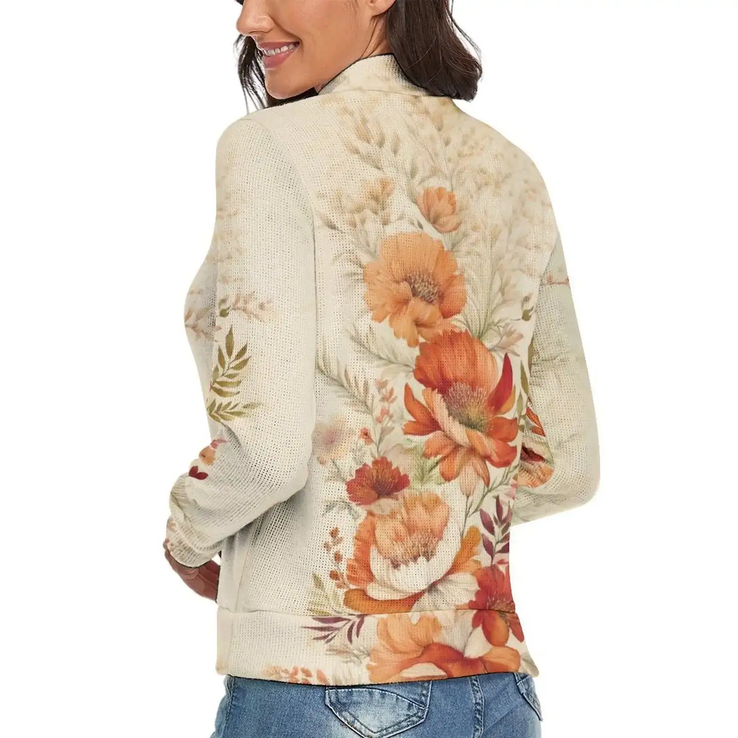 Floral Mock Neck Sweater