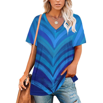 V Neck Short-sleeve Shirt Inkedjoy
