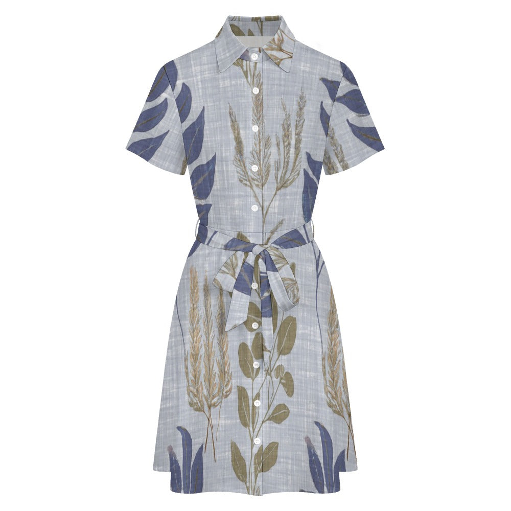 Short-sleeved collared dress