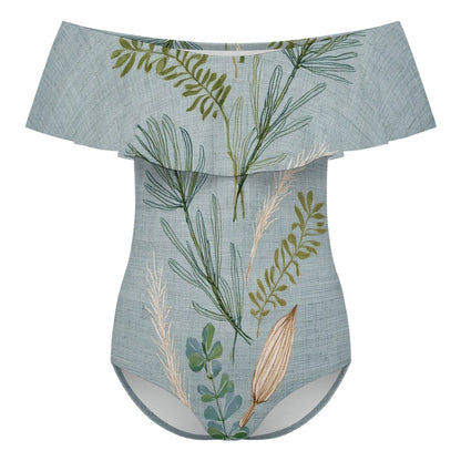 Off-Shoulder One-Piece Swimsuit