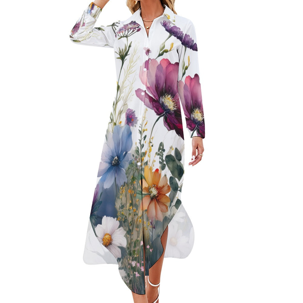 Long Sleeve Shirt Dress Inkedjoy