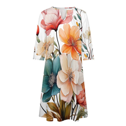Floral Print Dress Inkedjoy
