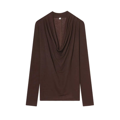 Casual Lyocell pleated T-shirt