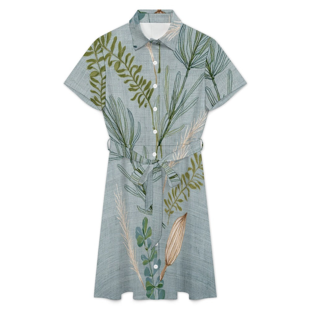 Short-sleeved collared dress