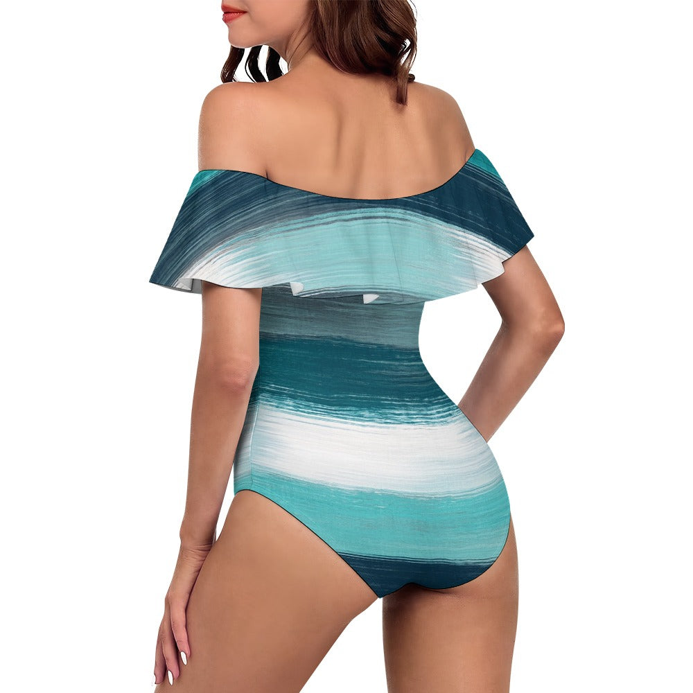 Off-Shoulder One-Piece Swimsuit