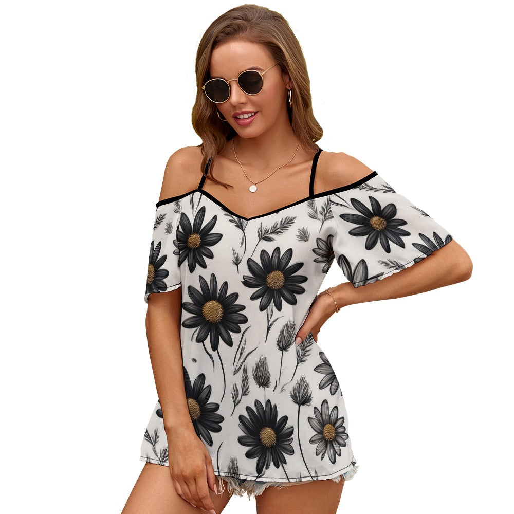 Off Shoulder Short Sleeve Top Inkedjoy