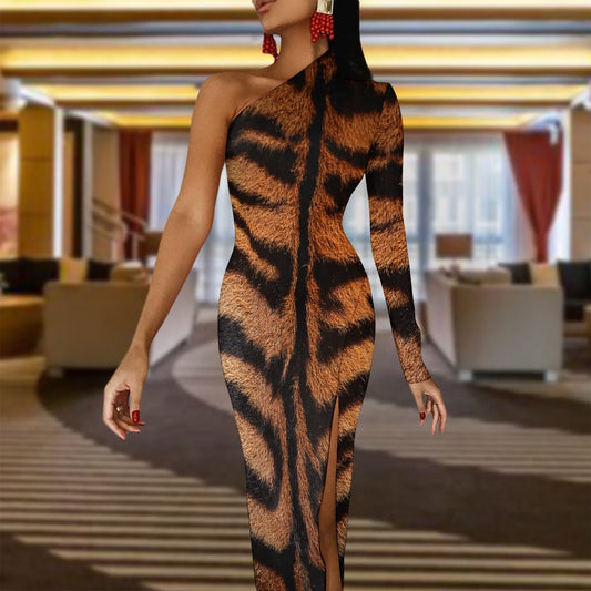 Half Sleeve Slit Dress Inkedjoy