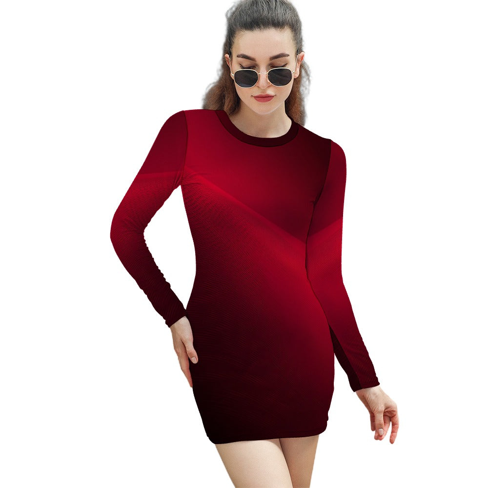 Long Sleeve Skinny Dress Inkedjoy
