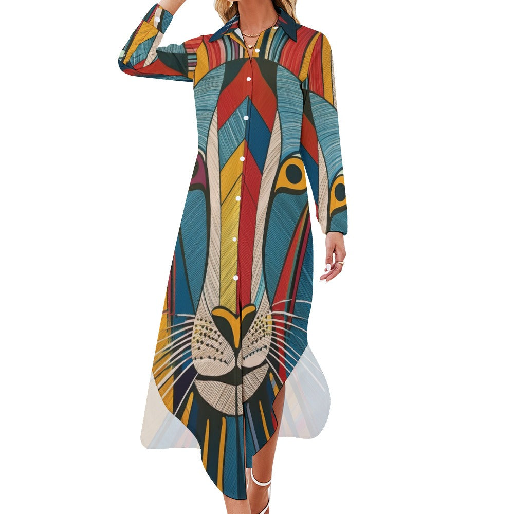 Long Sleeve Shirt Dress Inkedjoy