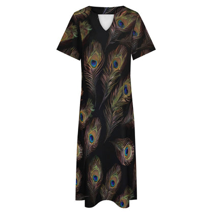 7-point sleeve dress Inkedjoy