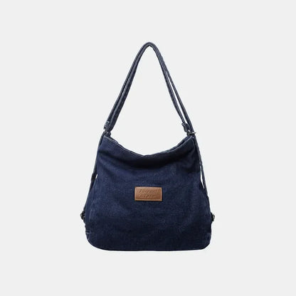 Adjustable Strap Denim Shoulder Bag - London Look