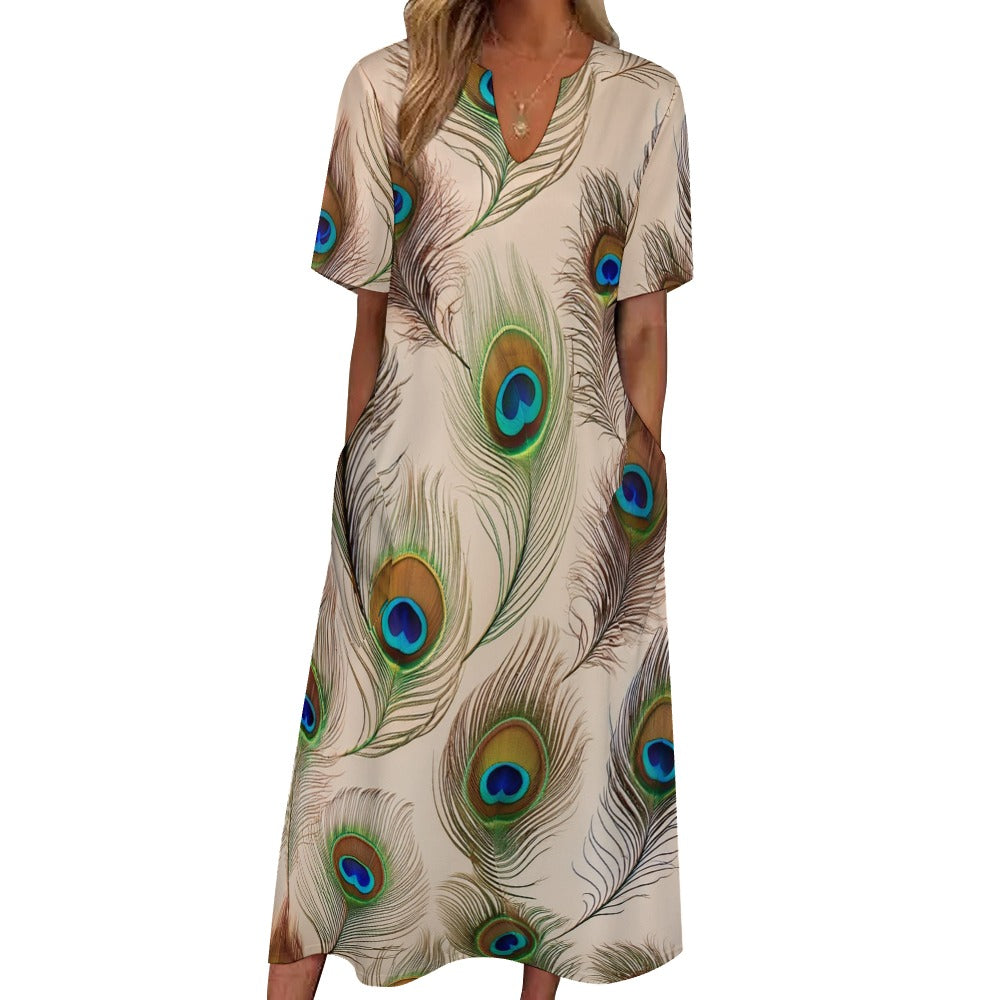 7-point sleeve dress Inkedjoy