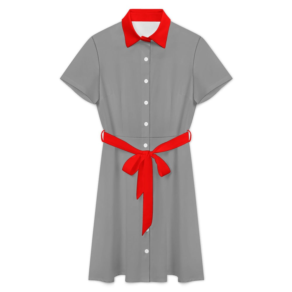 Short-sleeved collared dress
