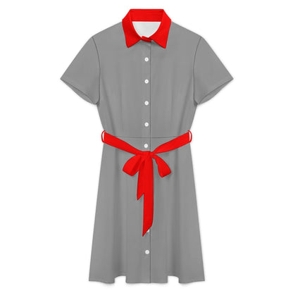 Short-sleeved collared dress