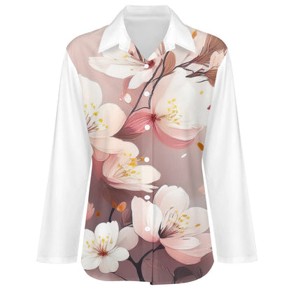 Flower Print Irregular Hem Shirt Inkedjoy