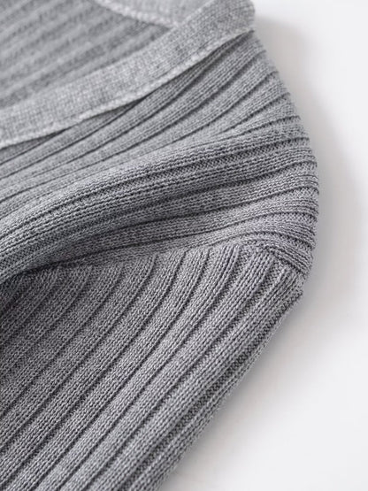 Slim fit V-neck long sleeved layered decoration