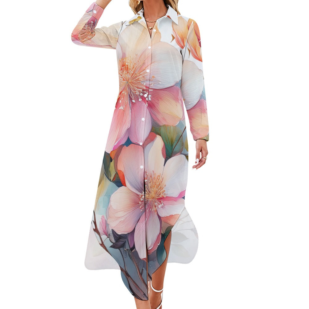 Long Sleeve Shirt Dress Inkedjoy