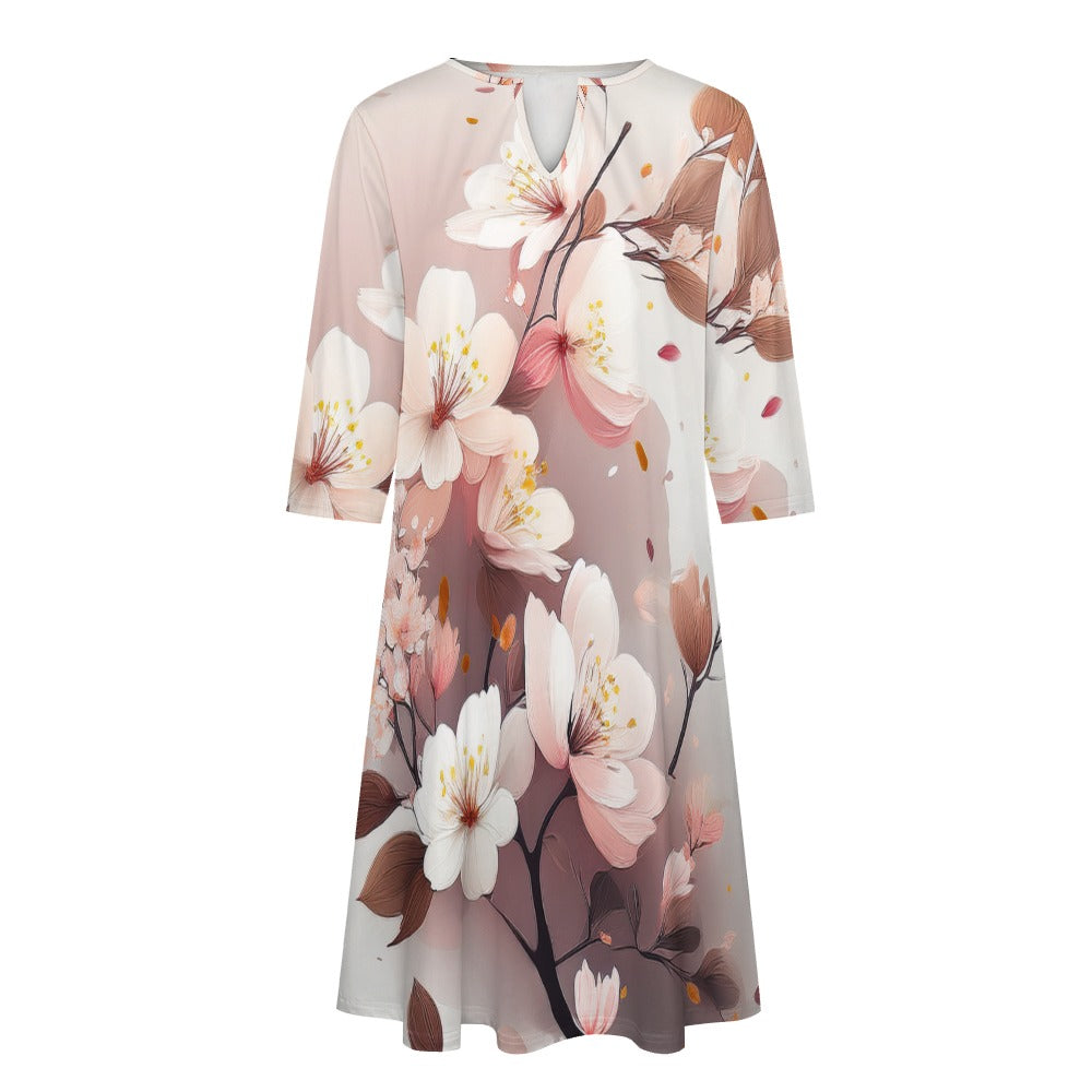 Flower Print Dress Inkedjoy