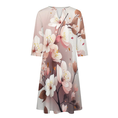 Flower Print Dress Inkedjoy
