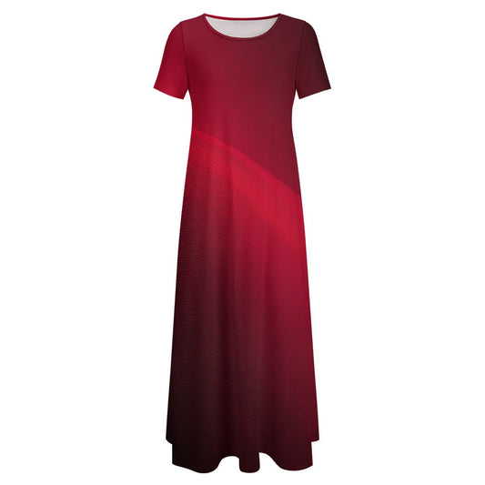 Red Short Sleeve Dress (No Pockets) Inkedjoy