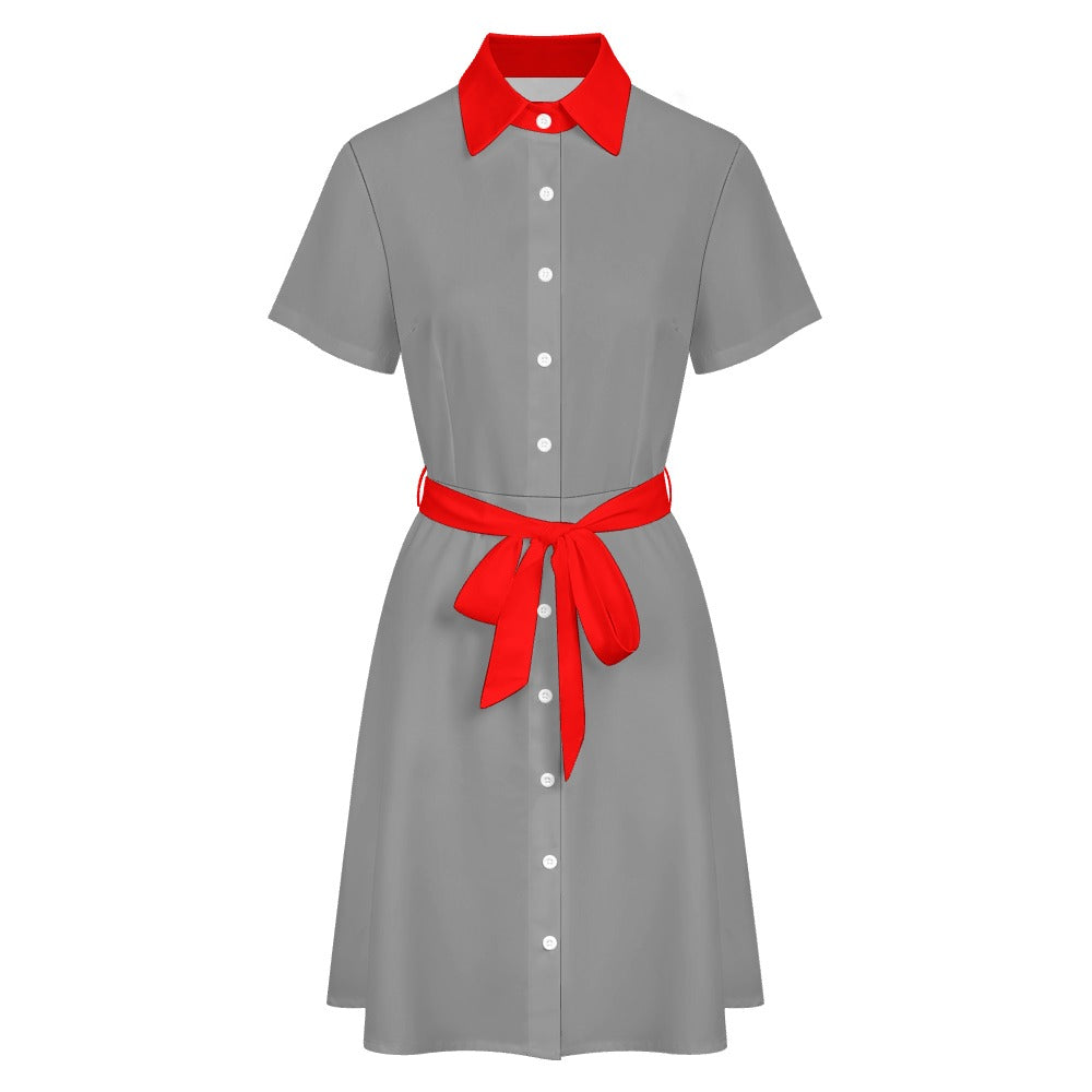 Short-sleeved collared dress