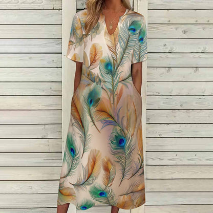 7-point sleeve dress Inkedjoy