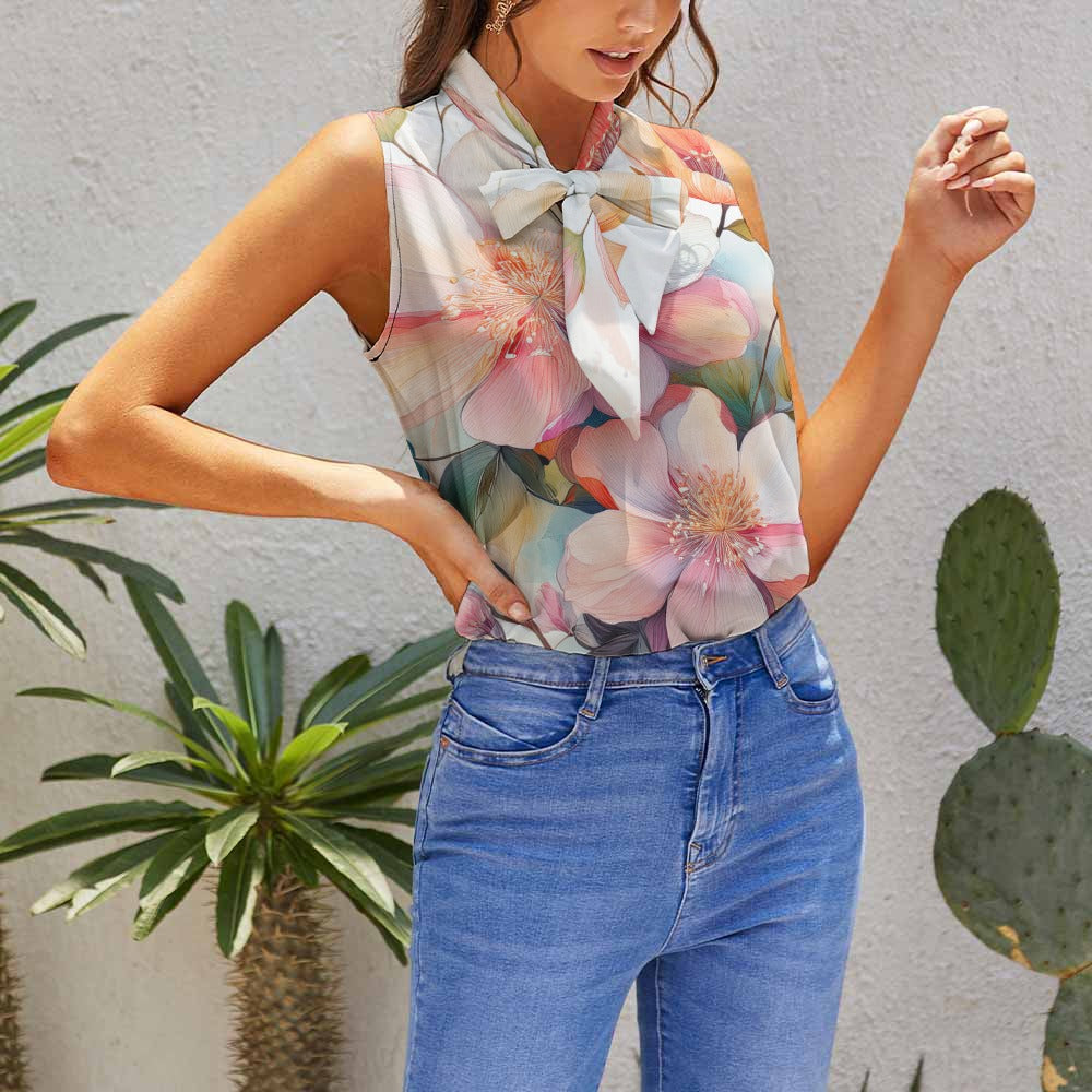 Floral Sleeveless Top Inkedjoy