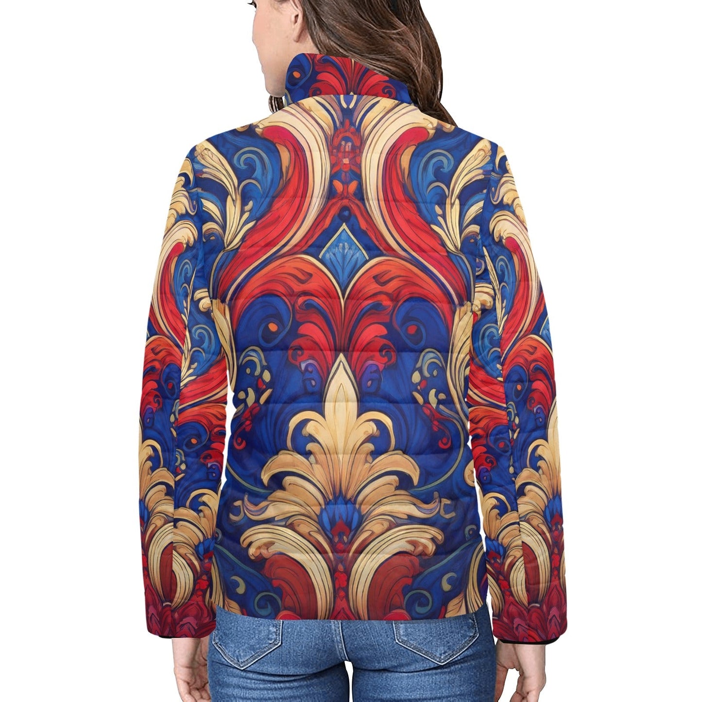 Stand collar padded jacket Inkedjoy