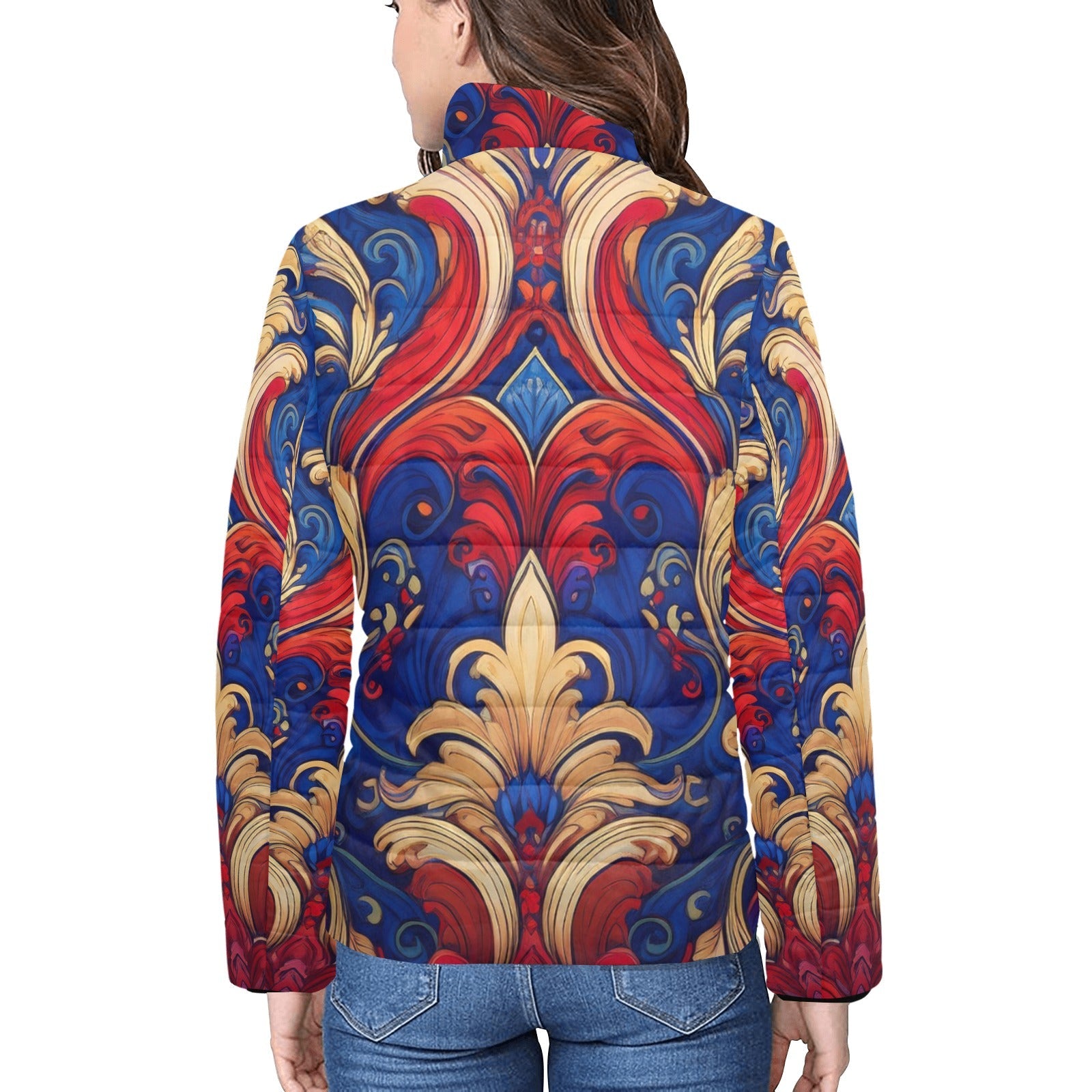 Stand collar padded jacket Inkedjoy