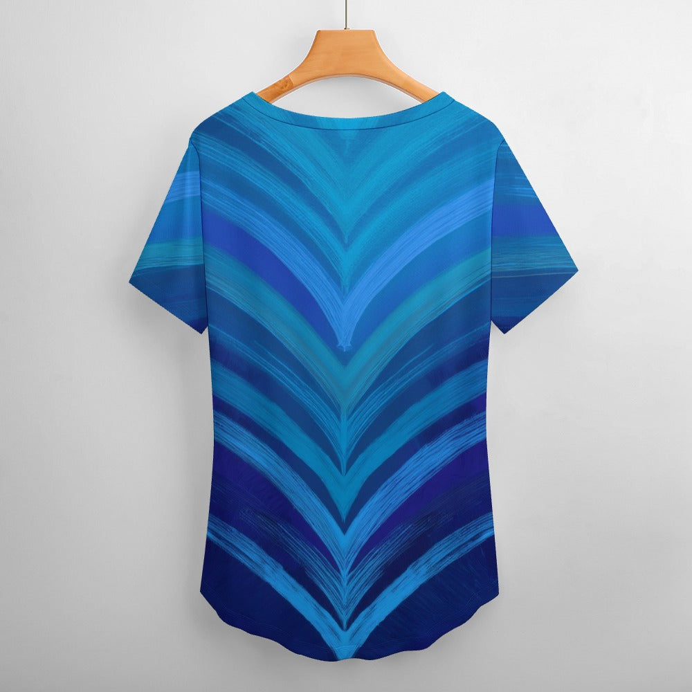V Neck Short-sleeve Shirt Inkedjoy