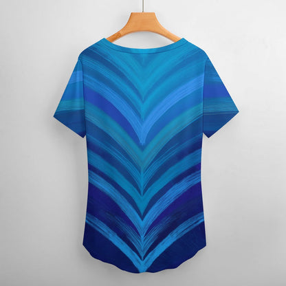 V Neck Short-sleeve Shirt Inkedjoy