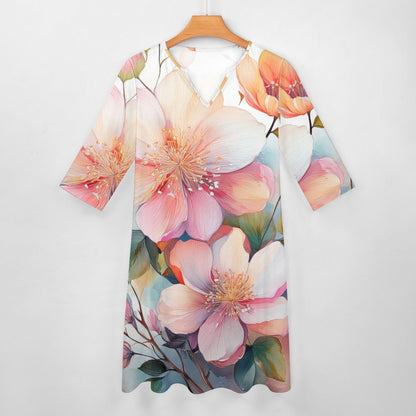 Floral Print Dress Inkedjoy