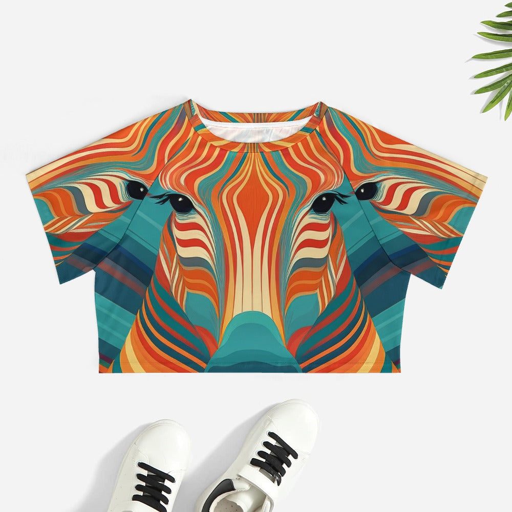 Short sleeved Zebra printed top Inkedjoy