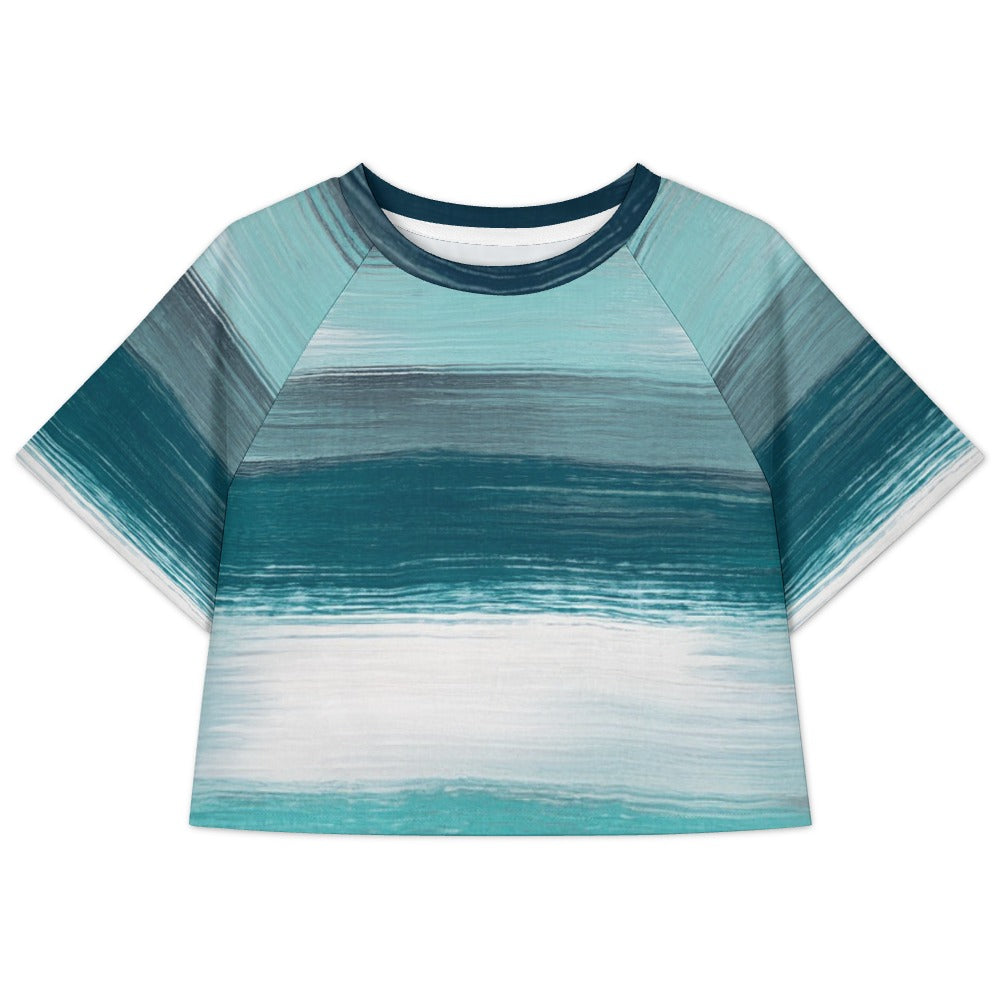 Crop Top Short-Sleeve T-Shirt with Stripes