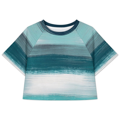 Crop Top Short-Sleeve T-Shirt with Stripes