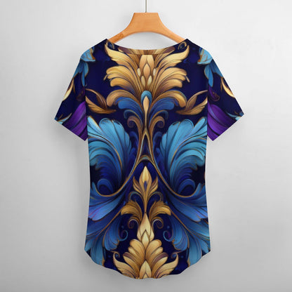 V Neck Short-sleeve Shirt Inkedjoy